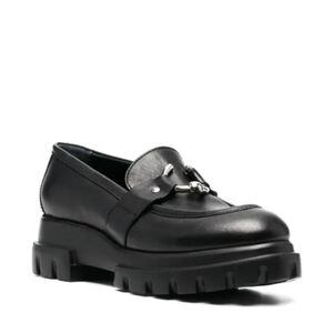 AGL Black Leather Loafers